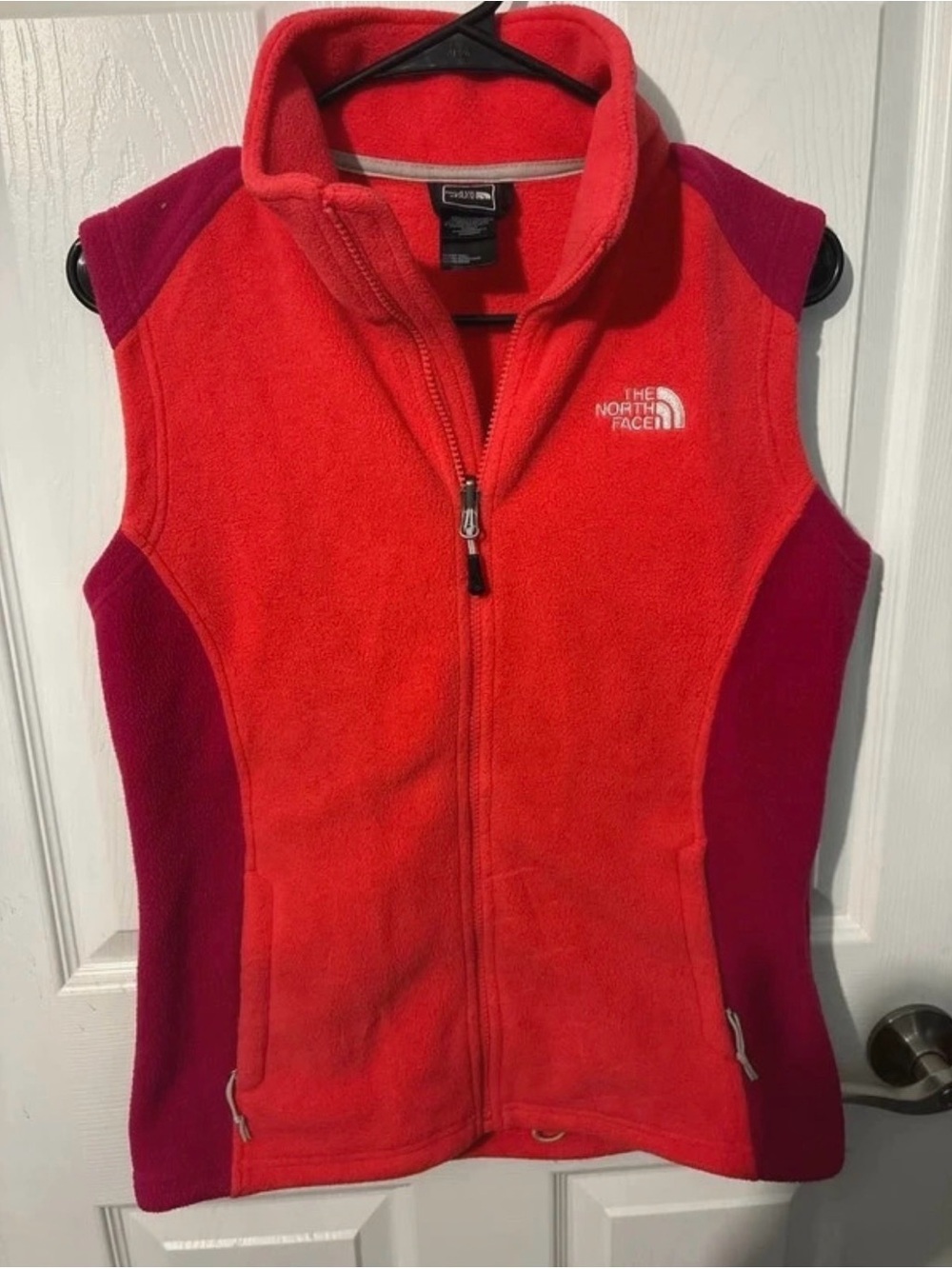 The North Face Women’s Red and Magenta Fleece Vest - Size Small